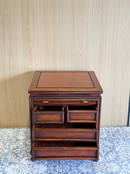Vintage Wood Tambour Door Cabinet