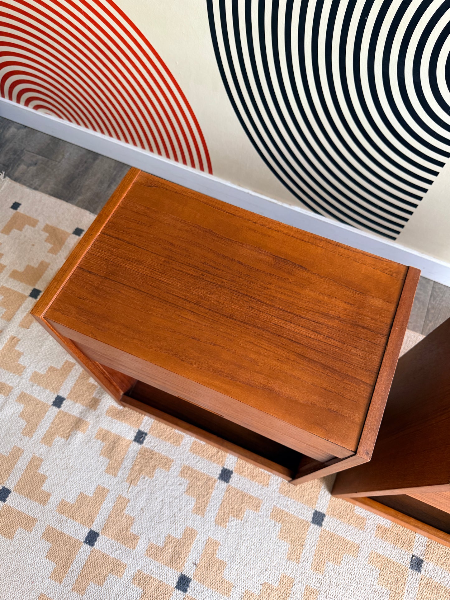 Pair of Teak Tambour Door Cabinets