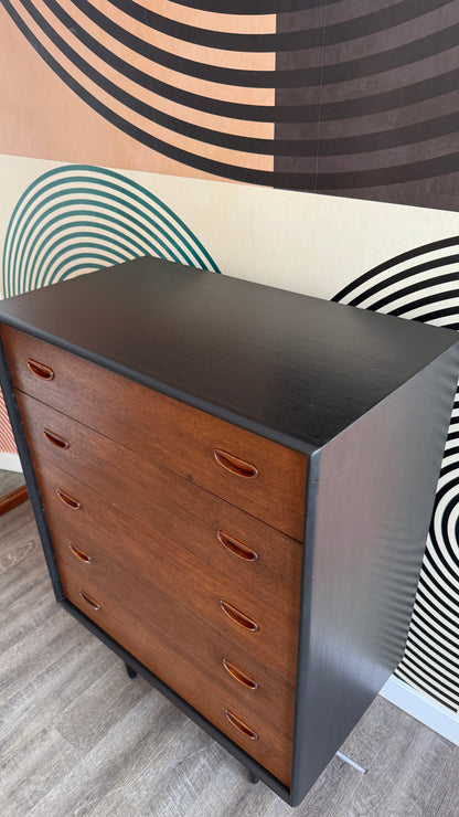 Vintage Teak Tallboy Dresser