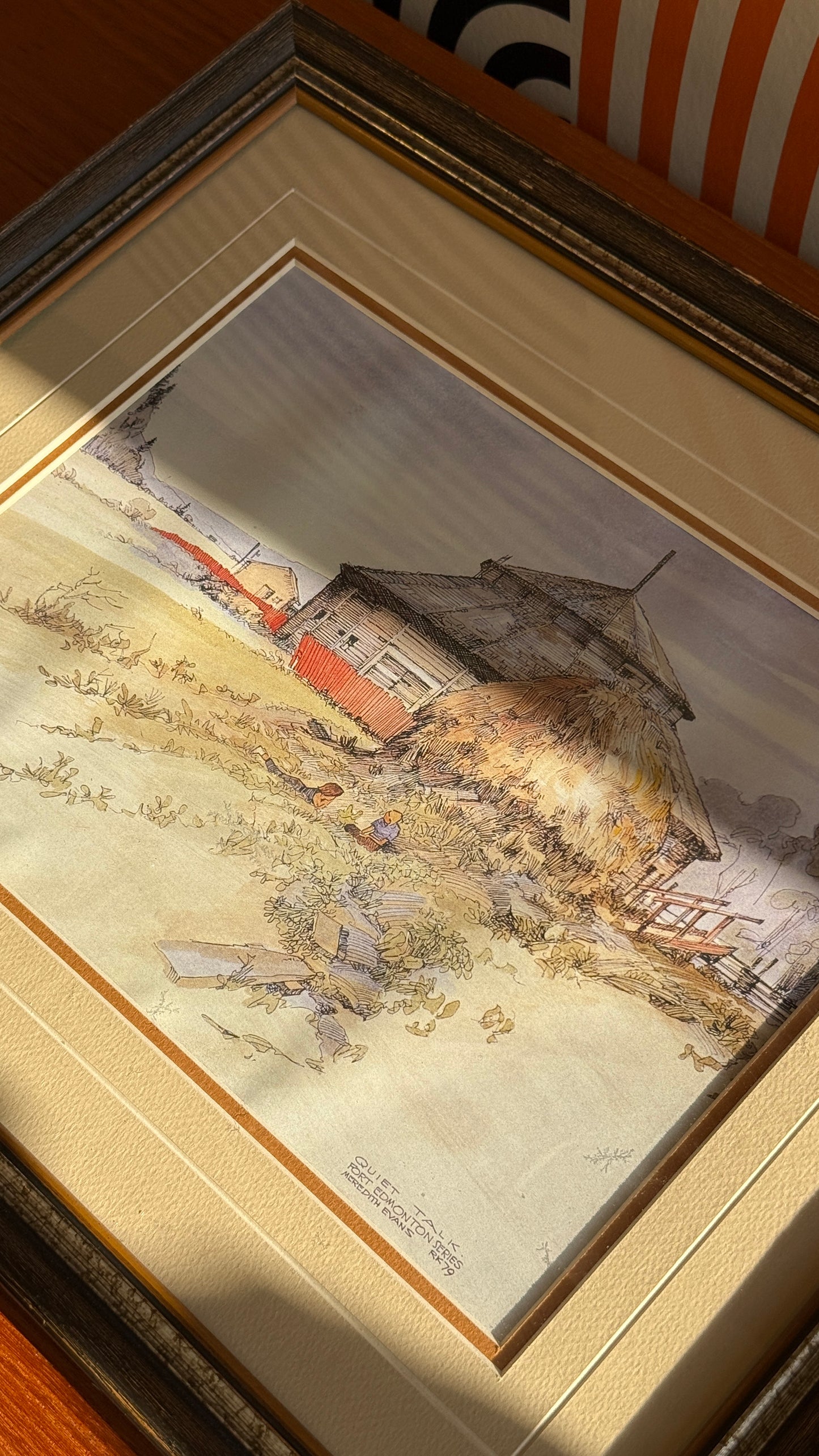 Vintage Meredith Evans “Quiet Talk” Fort Edmonton Print