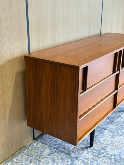 Vintage Walnut 6 Drawer Dresser