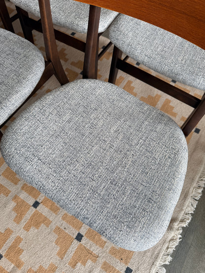 Set of 8 Teak and Beech Dining Chairs