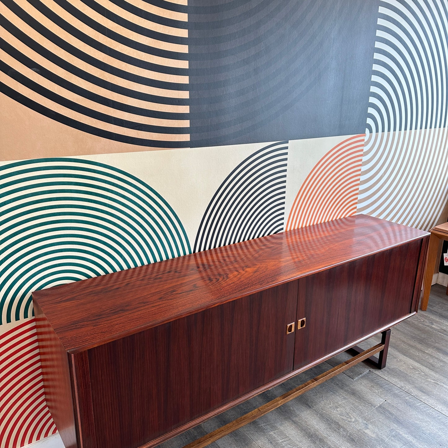 Vintage Rosewood Sideboard with Tambour Doors by Axel Christensen for Aco Mobler