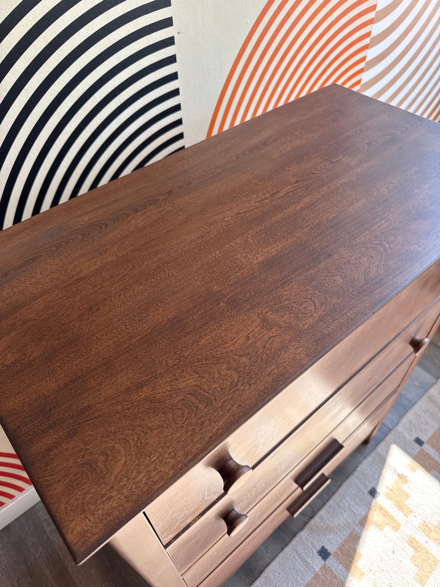 Vintage Walnut 4-Drawer Chest