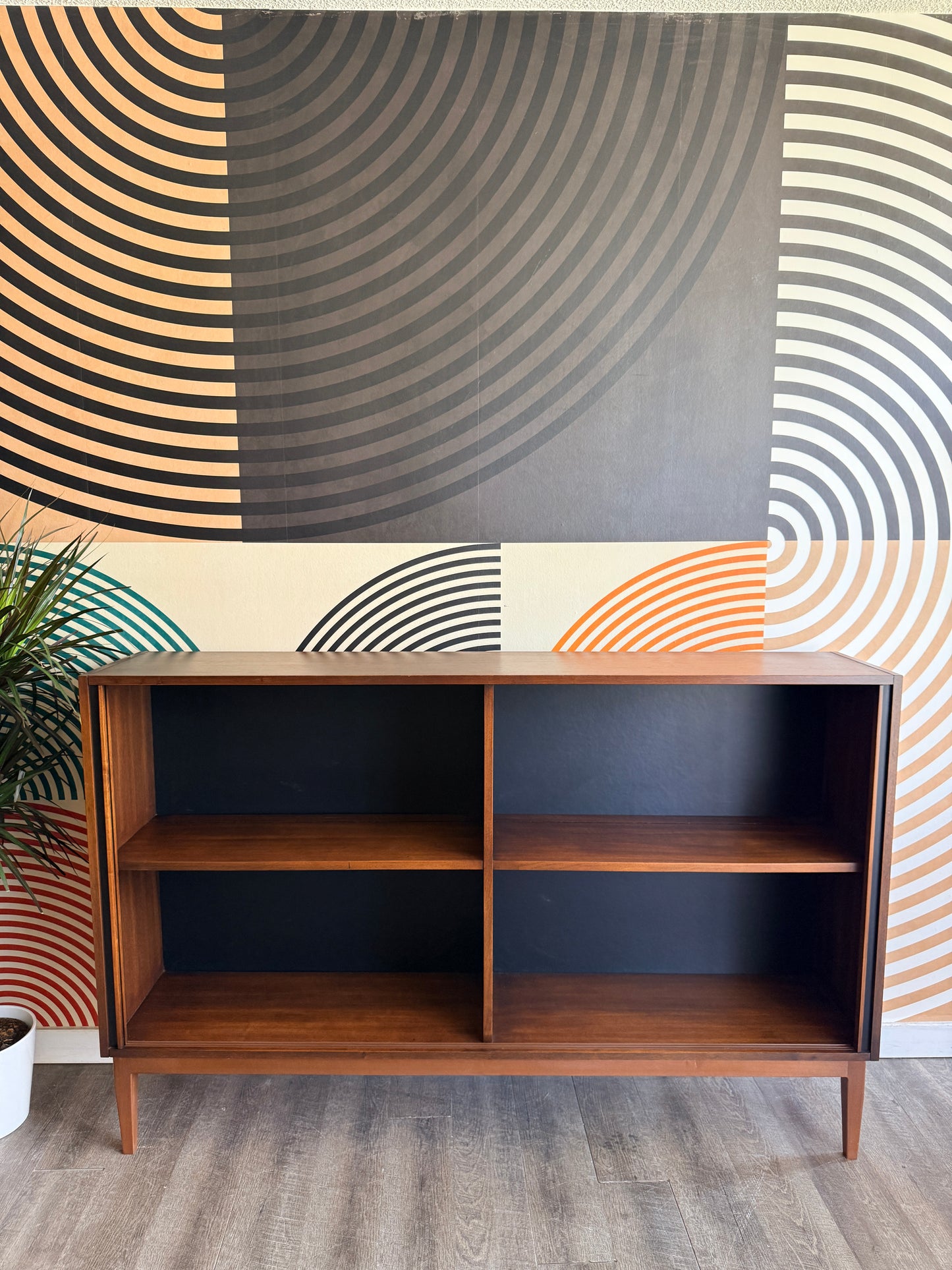 Vintage Walnut Bookcase on Custom Base