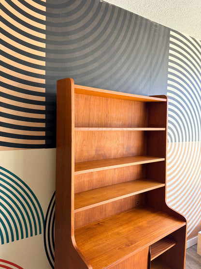 Danish Teak Bookcase with a Cabinet Storage