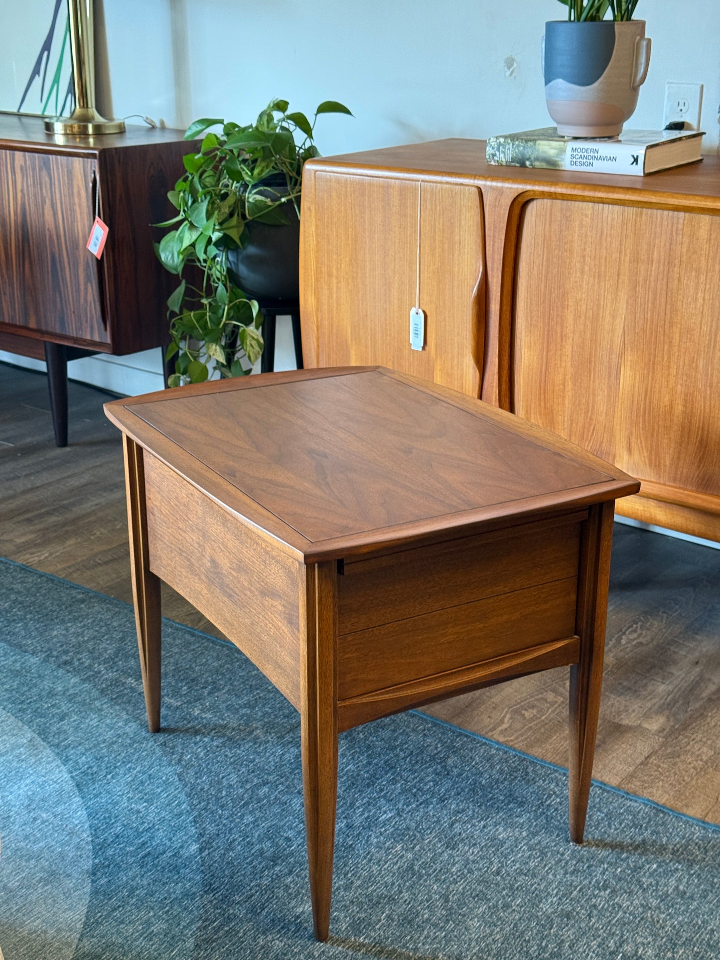 Vintage Walnut Deilcraft Side Table with a Drawer