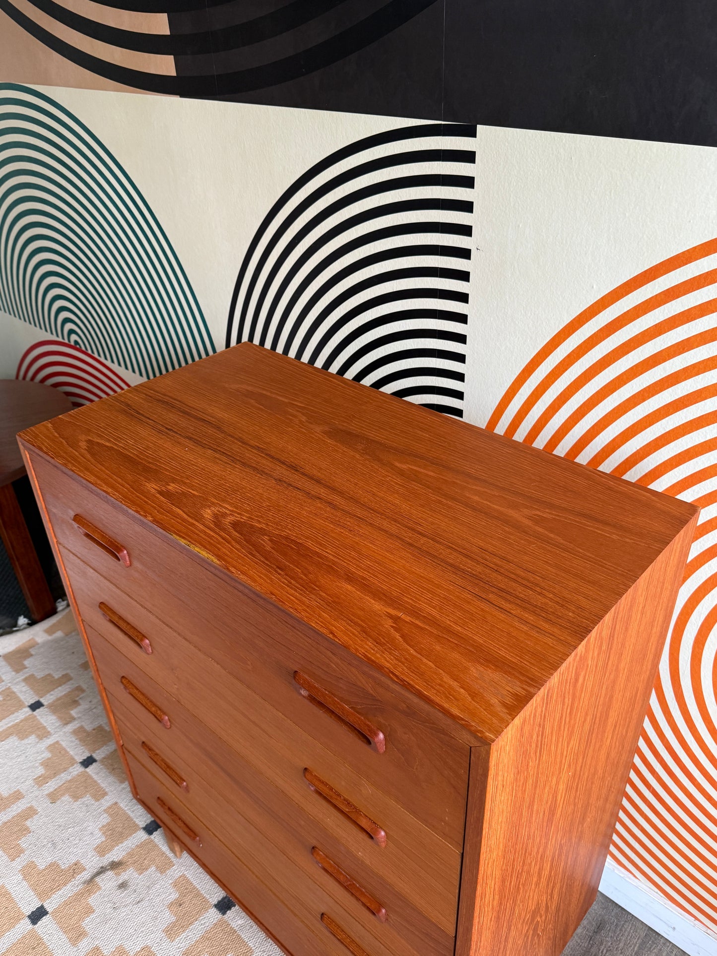 Mid-Century Modern Teak Tallboy Dresser