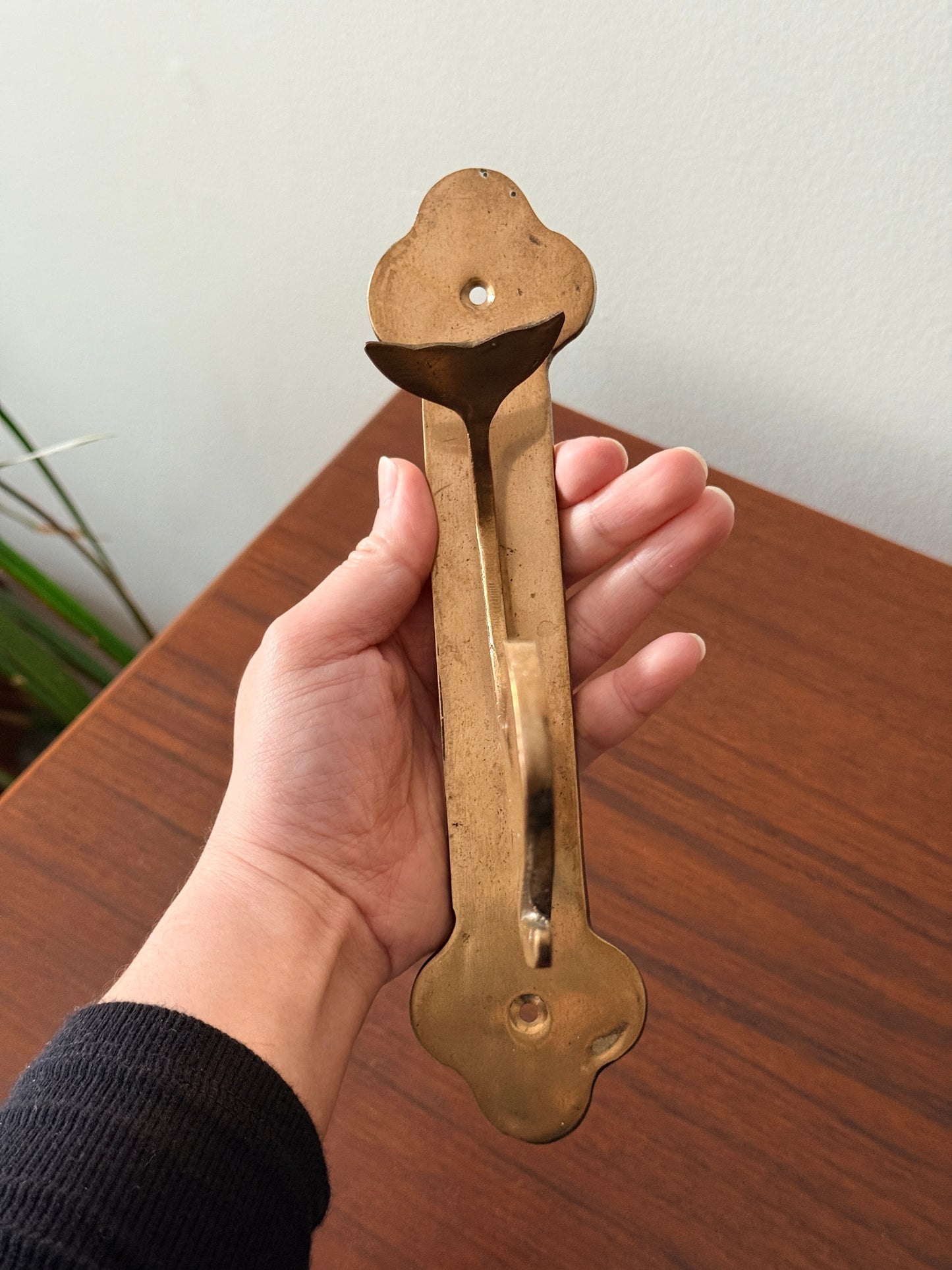 Vintage Brass Whale Coat Hook