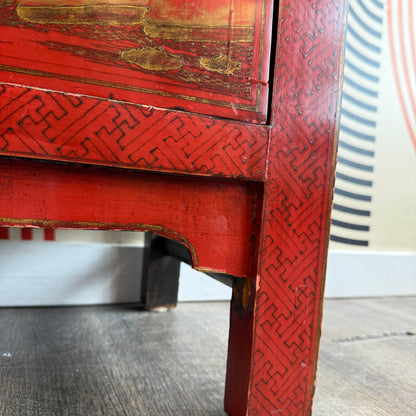 Chinese Red and Black Cabinet