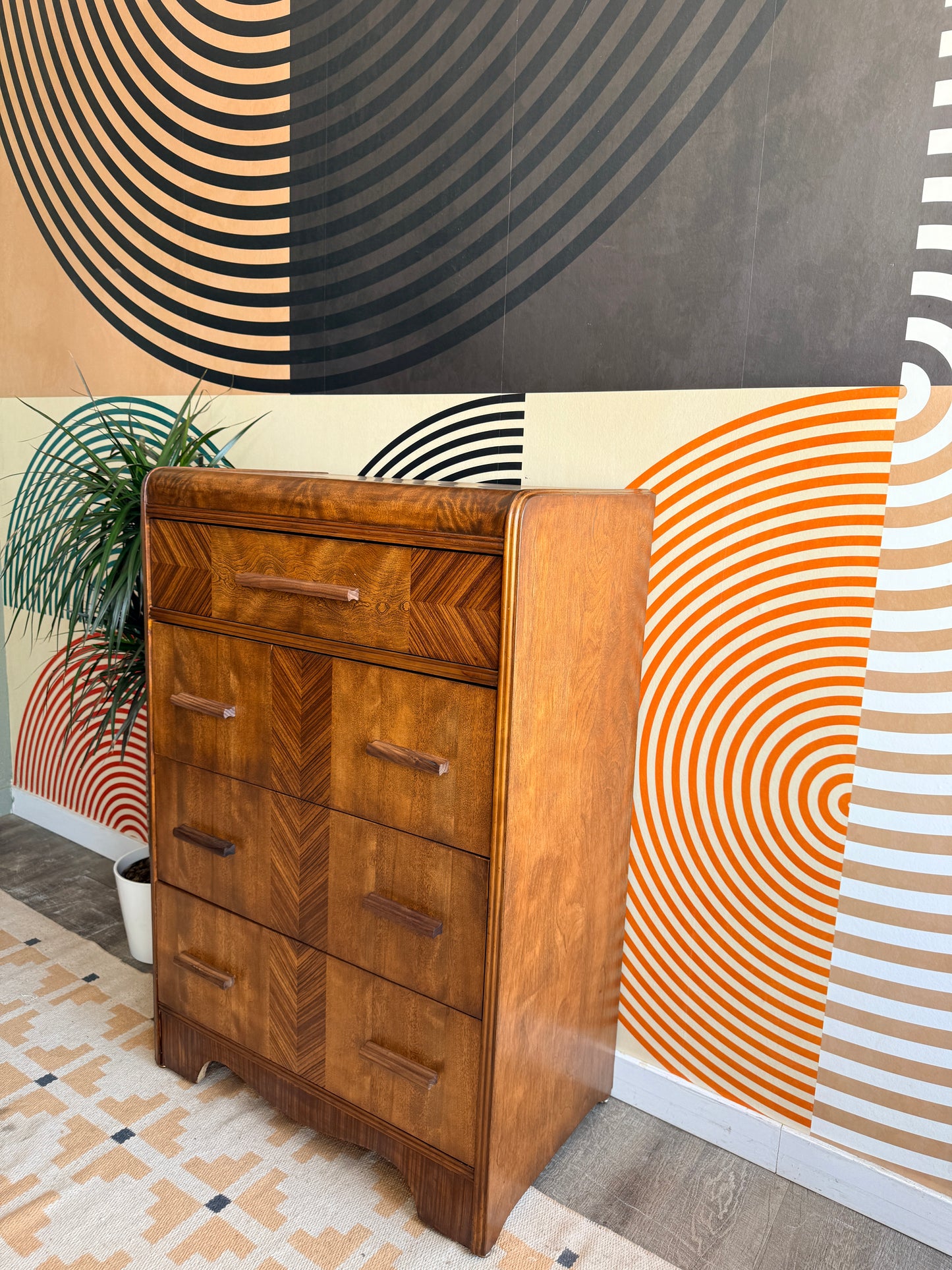 Vintage Art Deco Waterfall Dresser