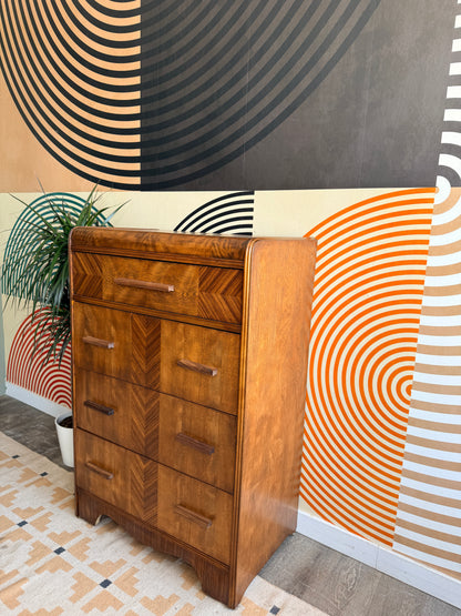 Vintage Art Deco Waterfall Dresser