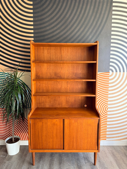 Danish Teak Bookcase with a Cabinet Storage
