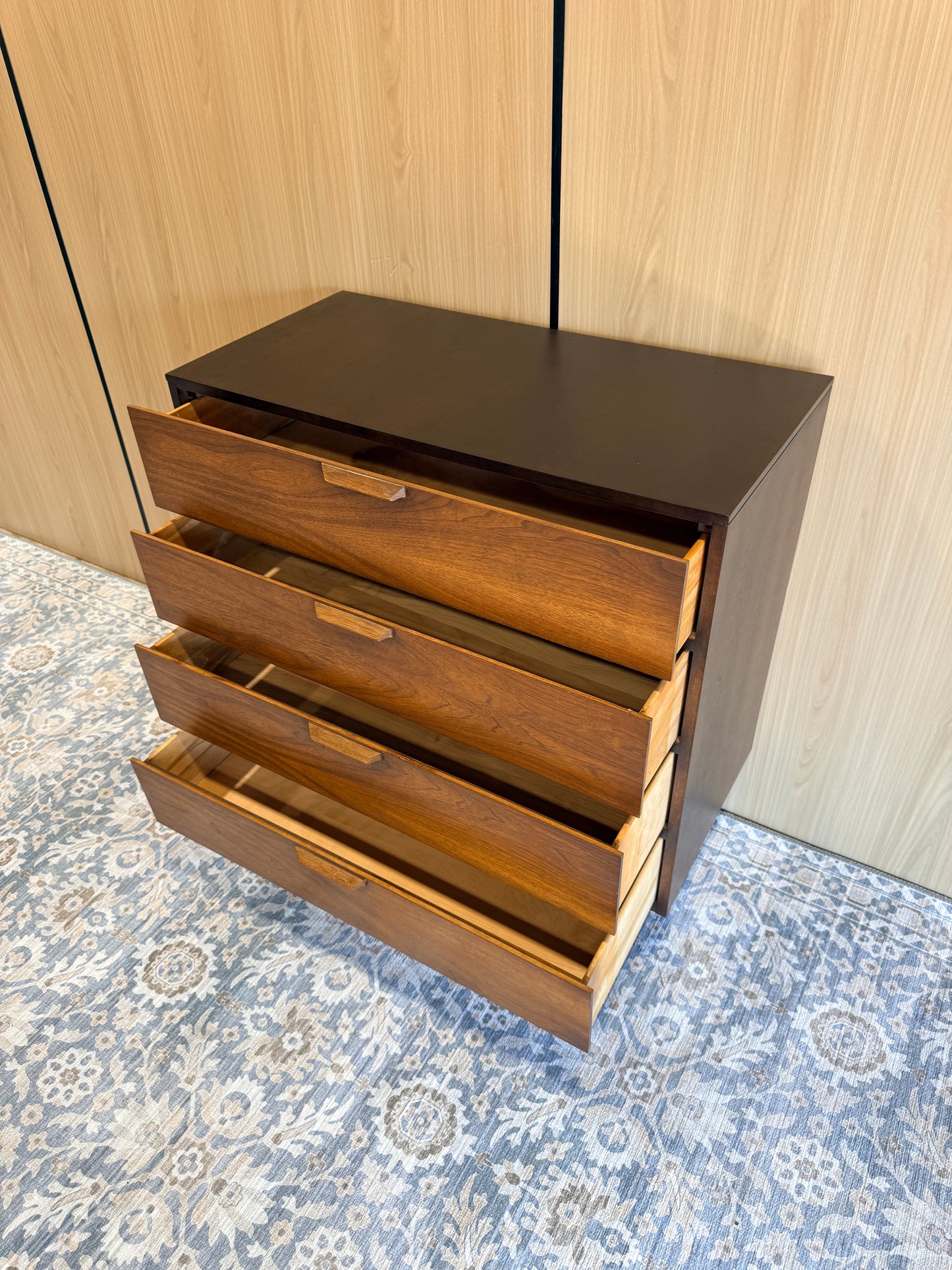 Vintage Walnut Tallboy Dresser