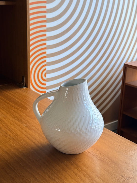 Vintage White W. German Pottery Jug, 377-23