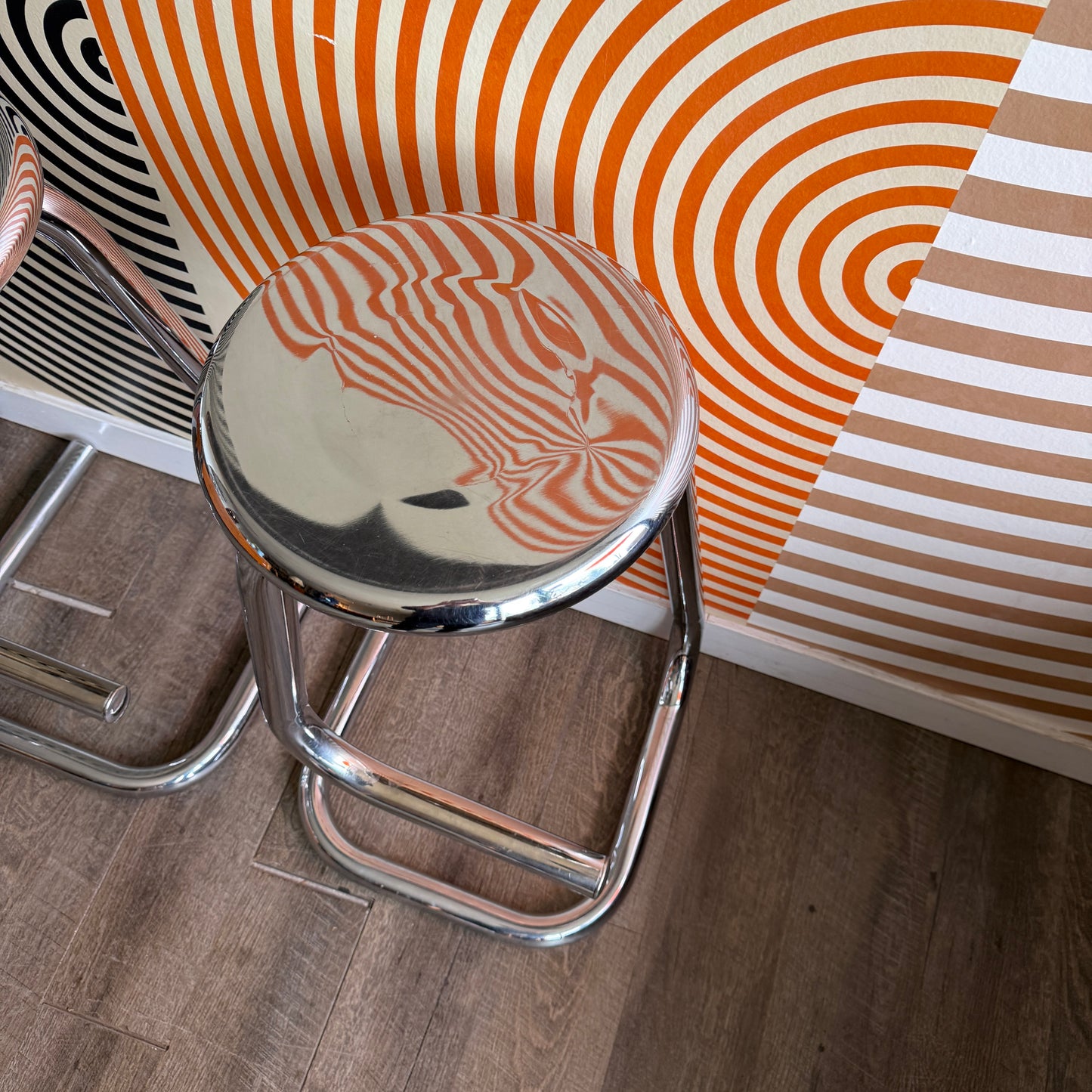 Vintage Chrome Paper Clip Bar Stools (Sold individually)