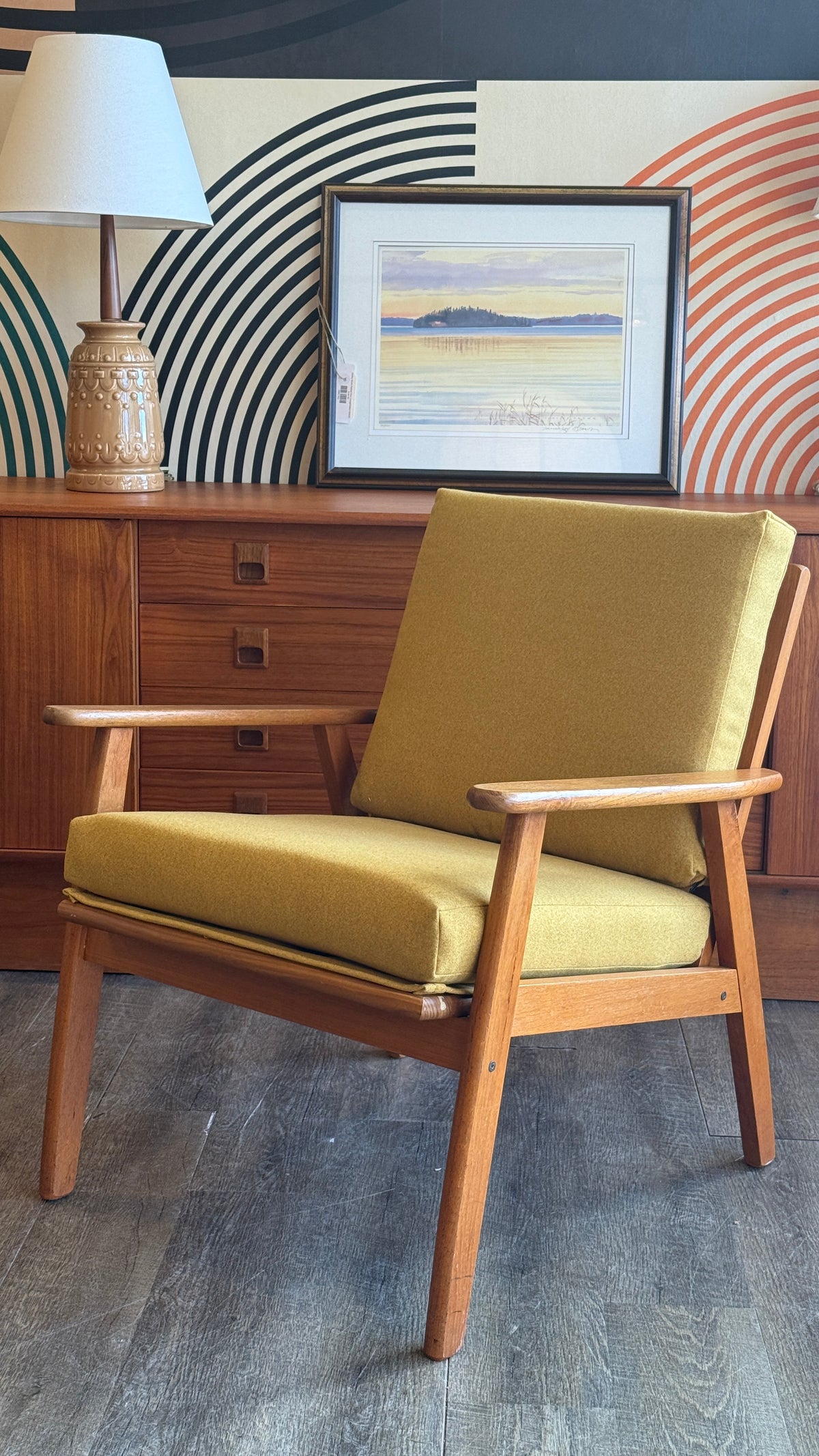 Vintage Petite Teak Lounge Chair Mustard Yellow