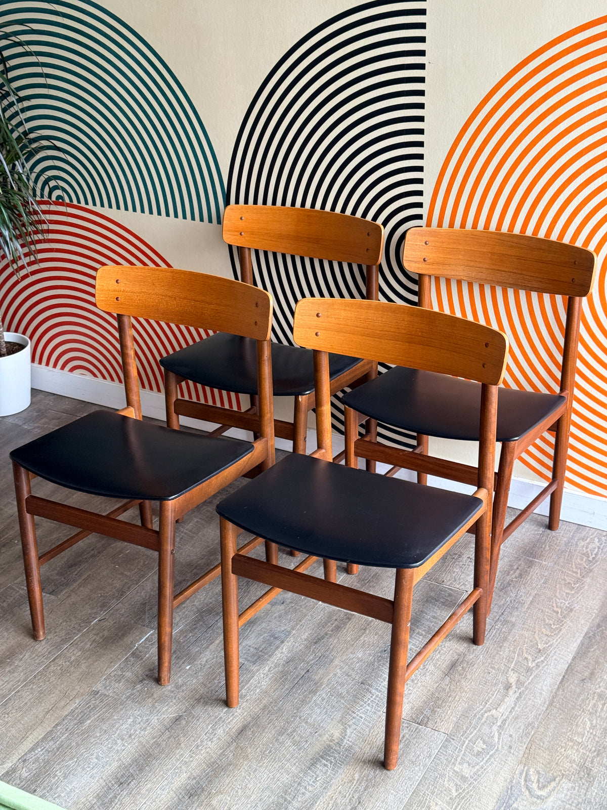 Set of 4 Vintage Danish Teak Dining Chairs