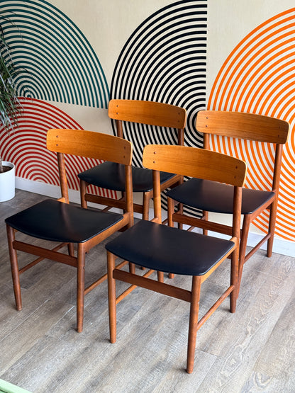 Set of 4 Vintage Danish Teak Dining Chairs