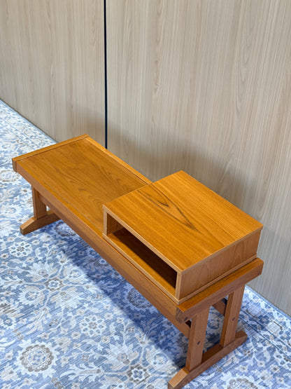 Vintage Danish Teak Telephone Bench by BL Mobler