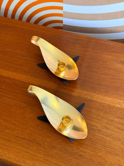 Pair of Vintage Midcentury Modern Aluminum Candle Holders by Mirro,USA