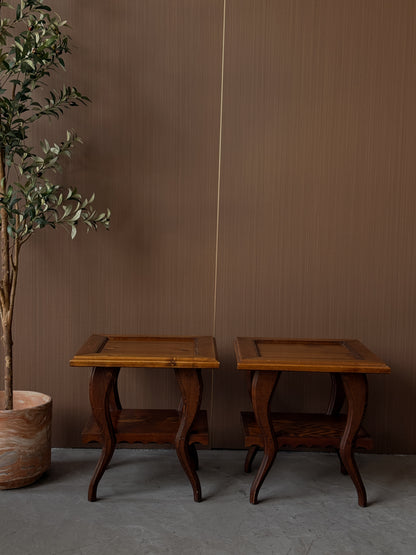Vintage Wooden Side Tables (Pair)