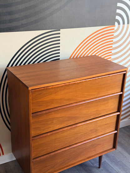 Vintage Walnut Tallboy Dresser