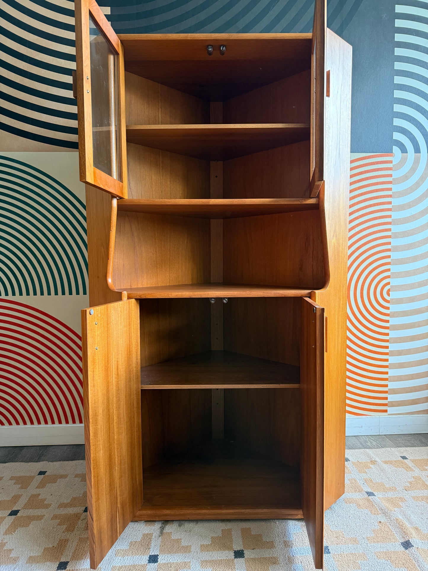 Vintage Corner Teak Cabinet