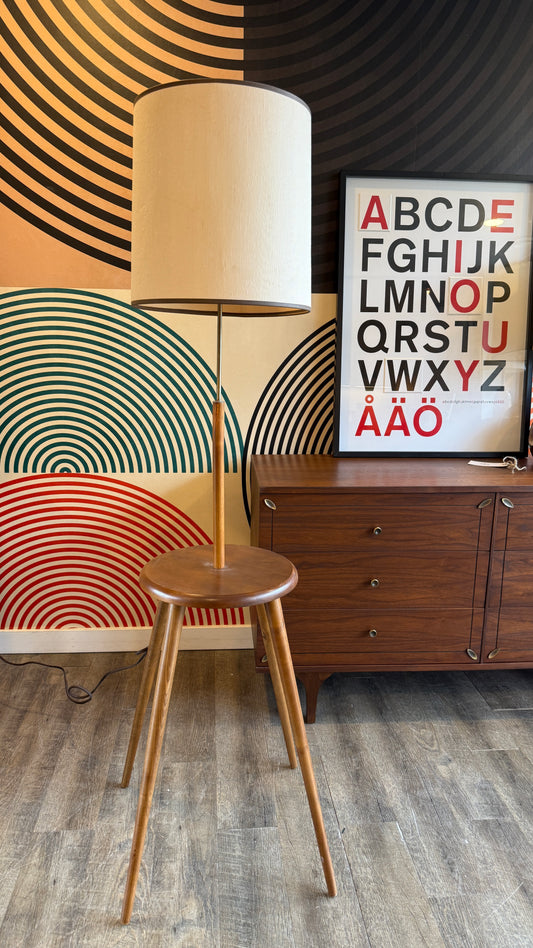 Vintage Wood Floor Lamp