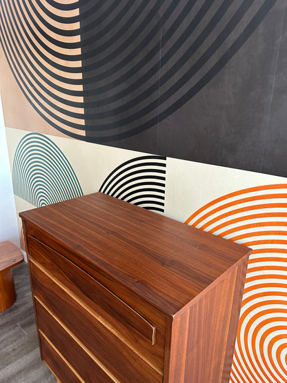 Vintage Walnut Tallboy Dresser