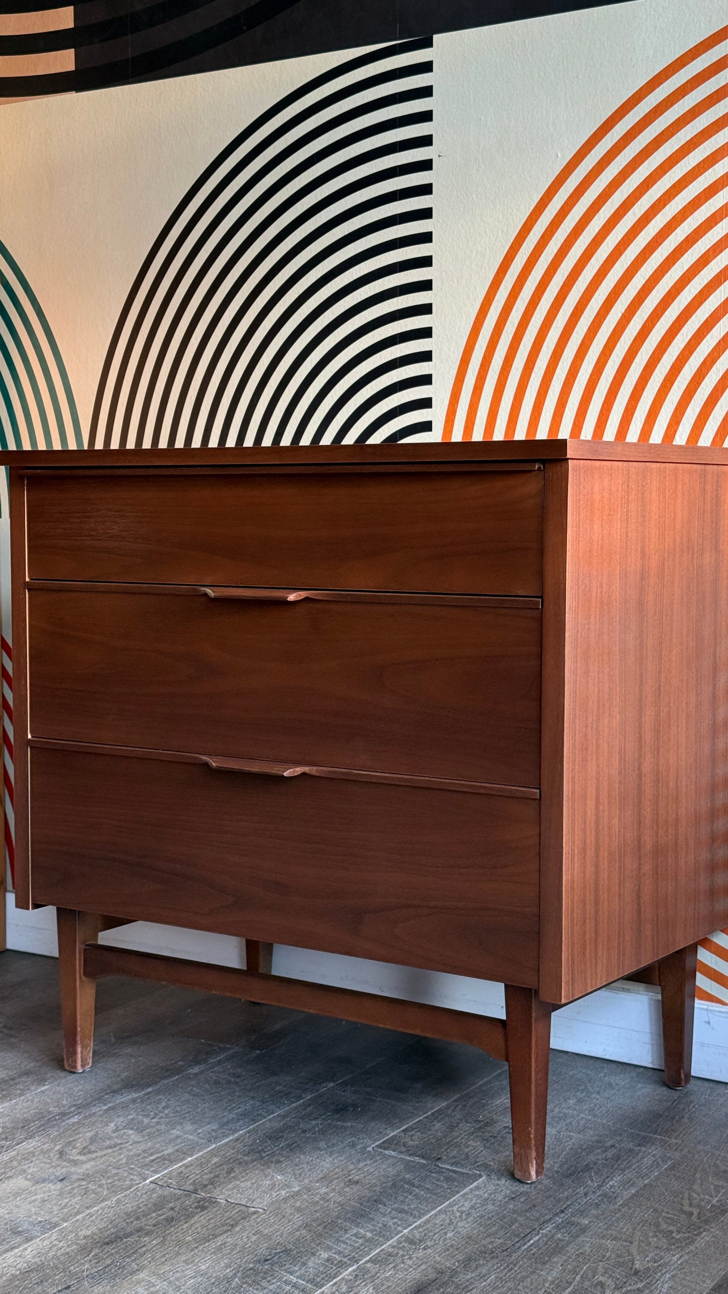 Vintage Walnut 3-Drawer Dresser