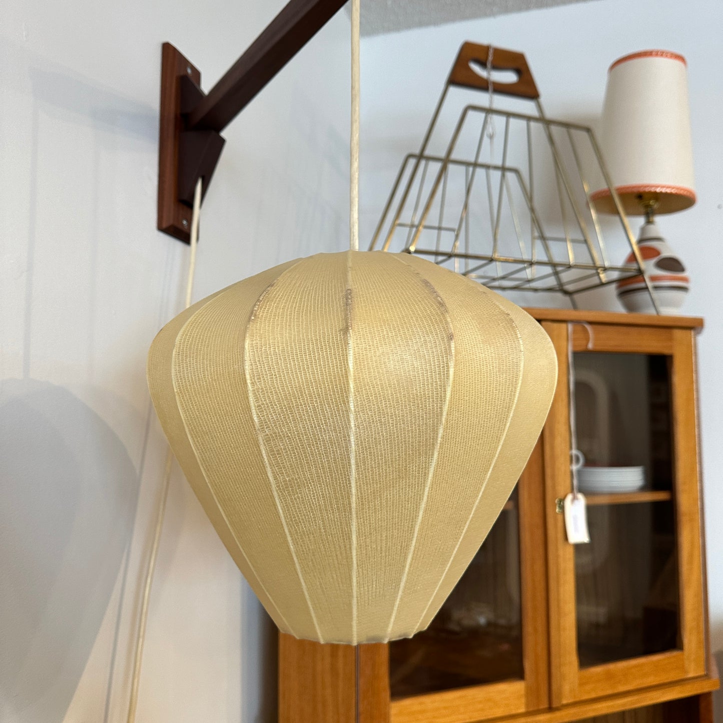 Vintage Swivel Teak Wall Lamp