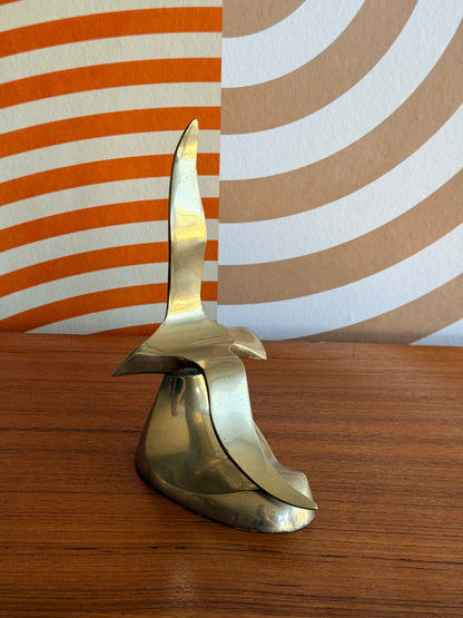 Single Vintage Brass Bird Bookend