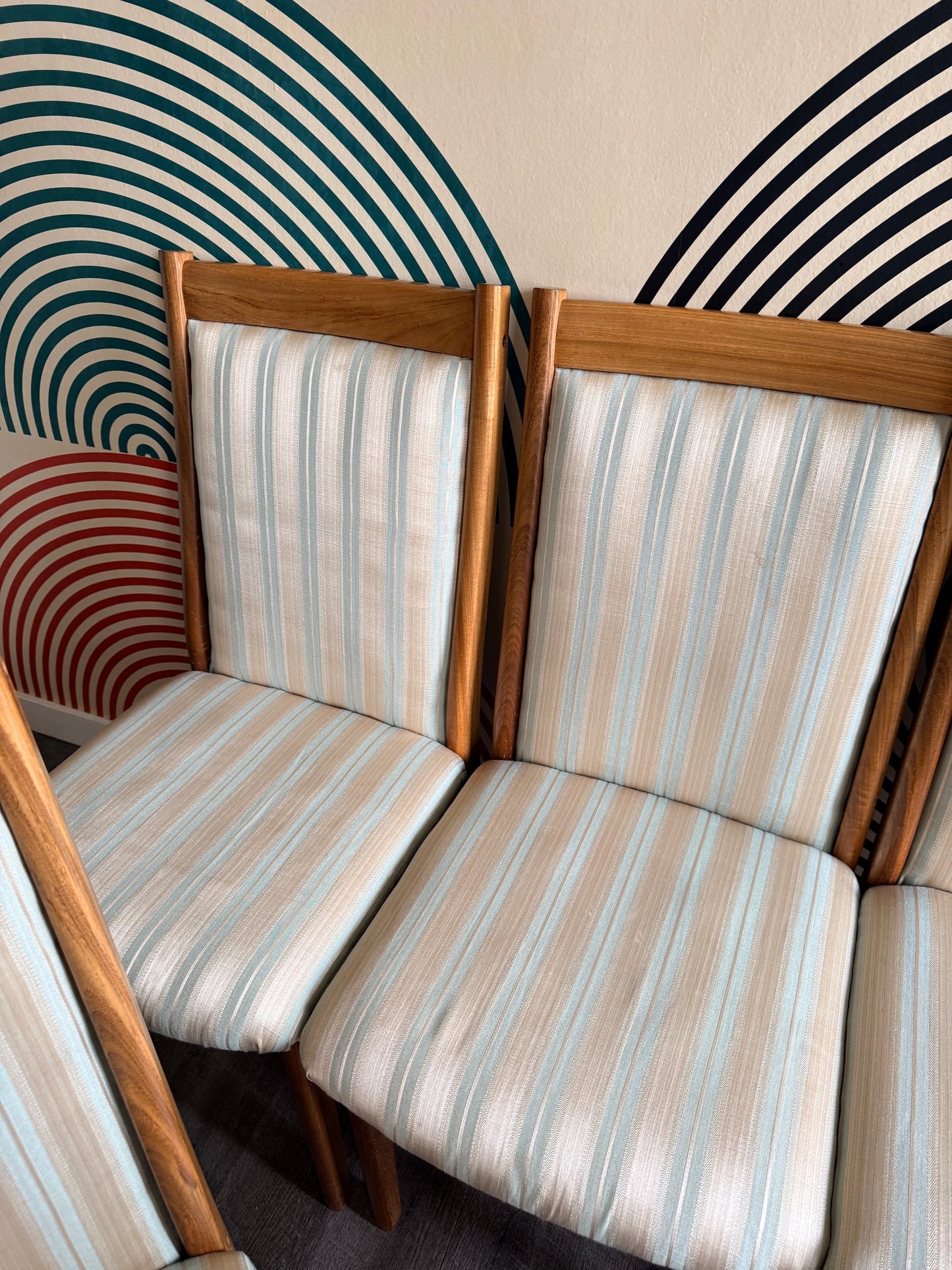Set of 6 Afromasia Teak Highback Chairs