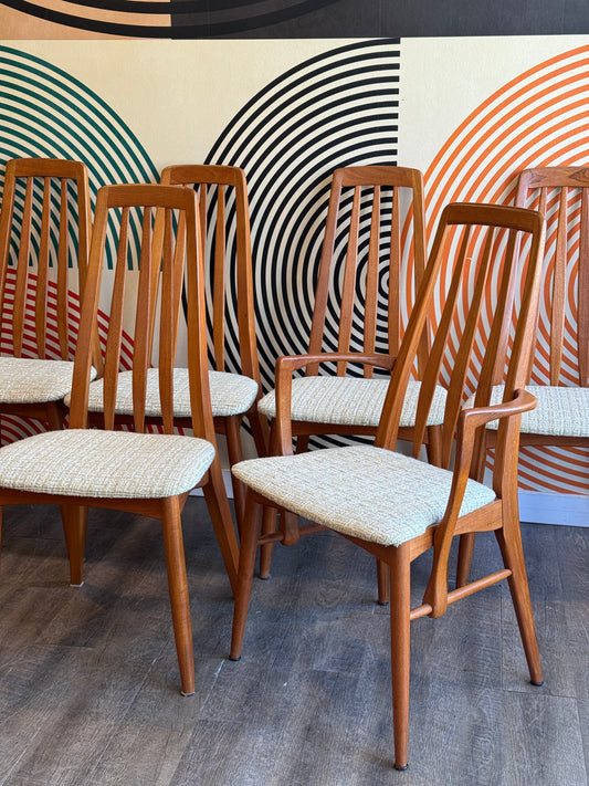 Set of 6 Teak Niels Koefoed Hornslet “Eva” Dining Chairs