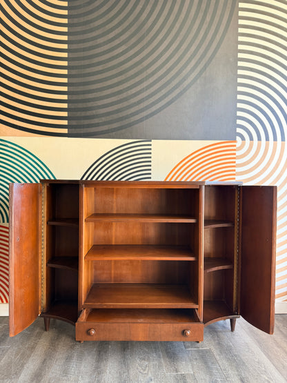Vintage Walnut Curio Cabinet