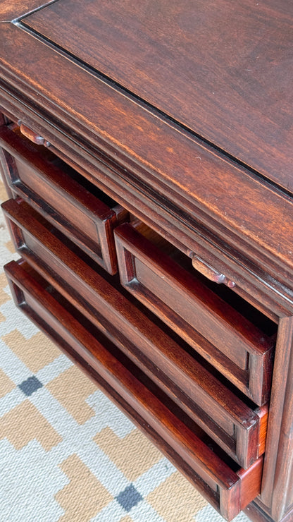 Vintage Wood Tambour Door Cabinet