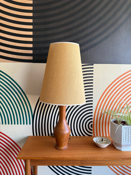 Vintage Solid Teak Table Lamp