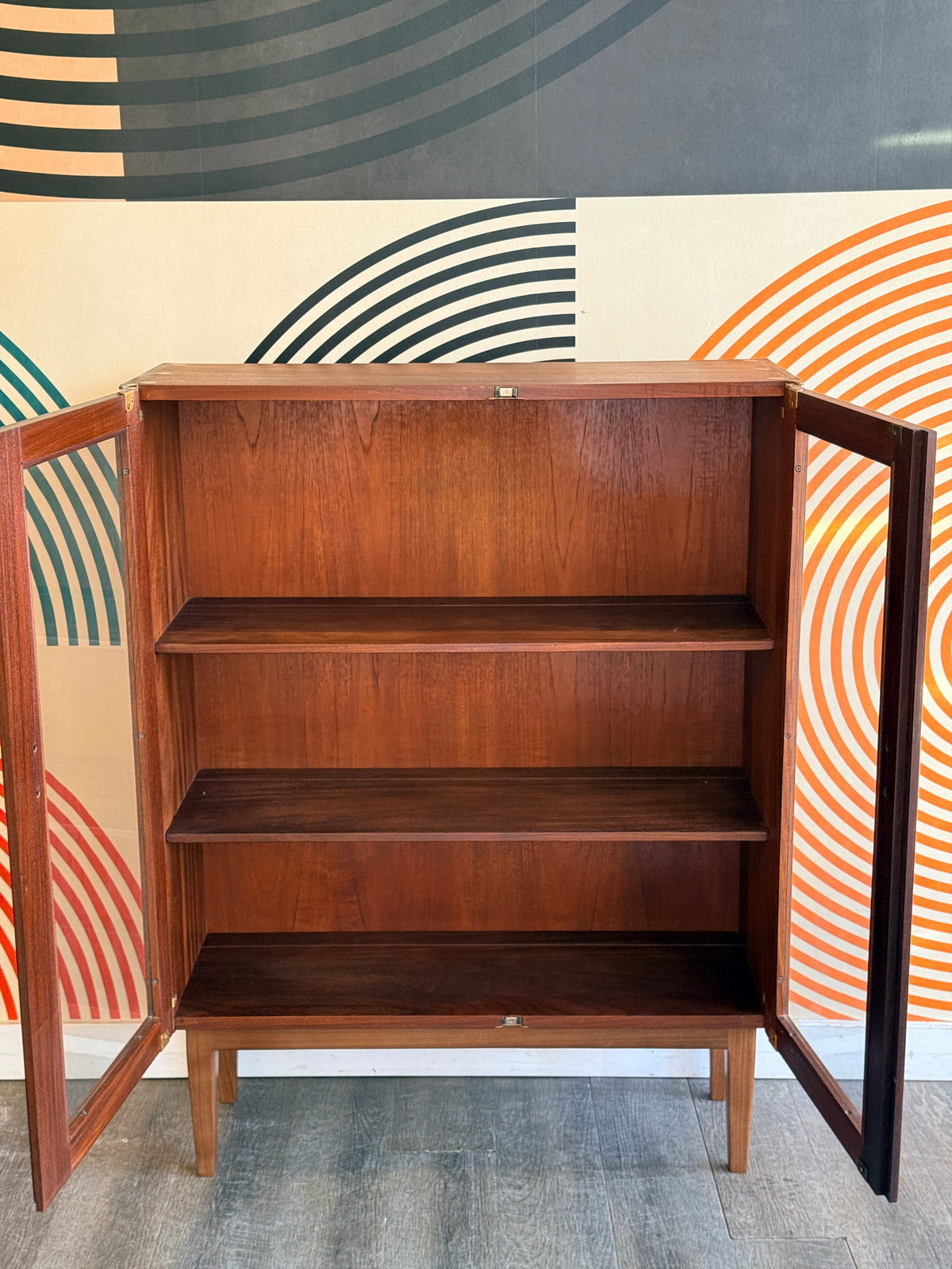 Vintage Solid Afromosia Teak and Glass Display Cabinet by Imperial