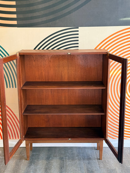 Vintage Solid Afromosia Teak and Glass Display Cabinet by Imperial