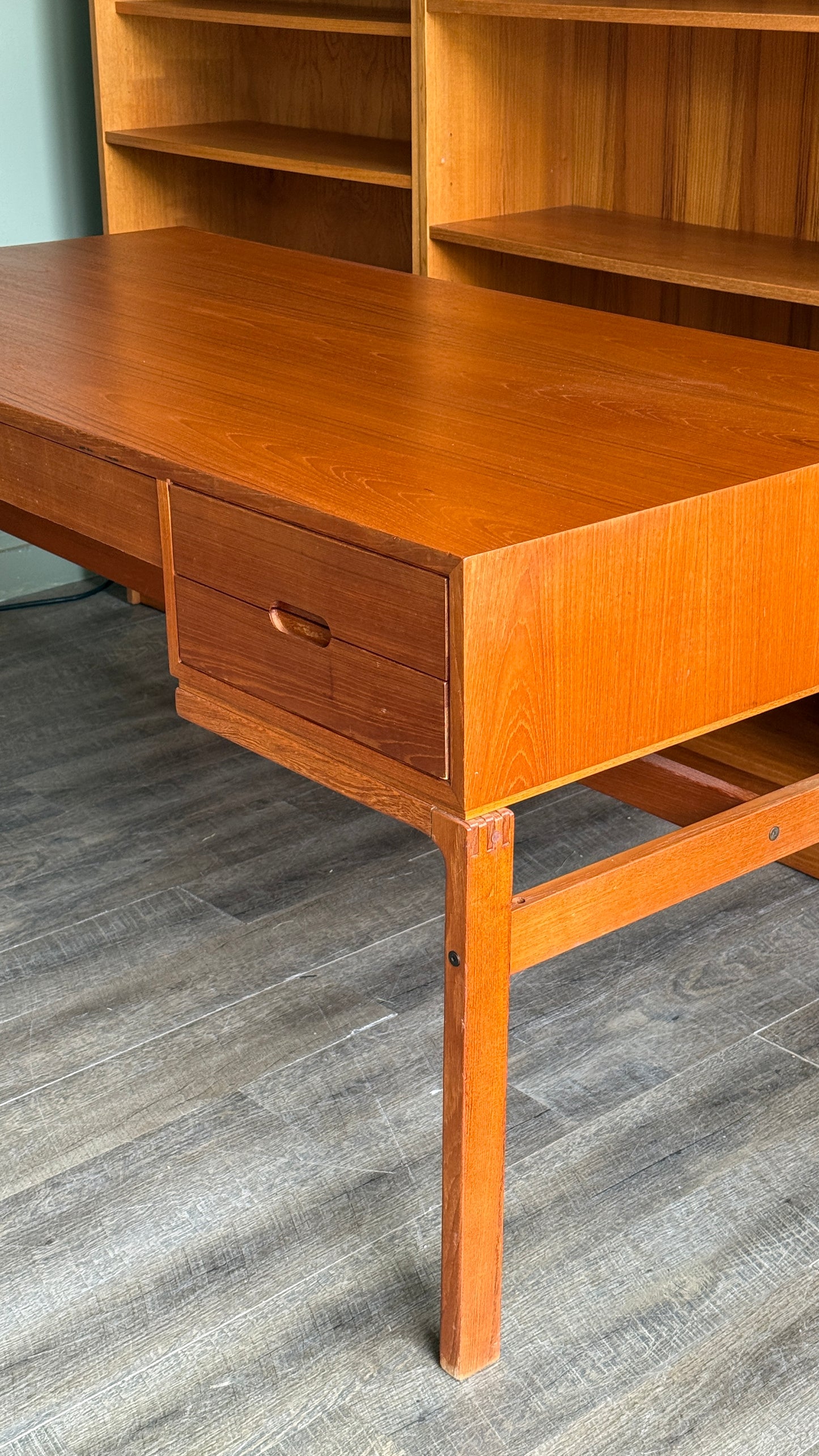 Arne Wahl Iversen Danish Teak Executive Desk