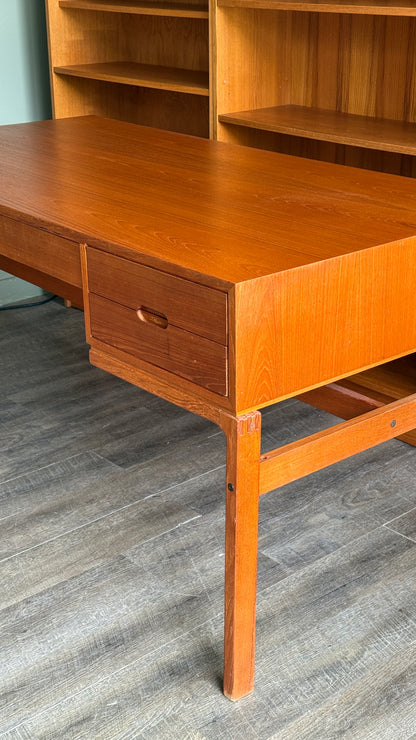 Arne Wahl Iversen Danish Teak Executive Desk