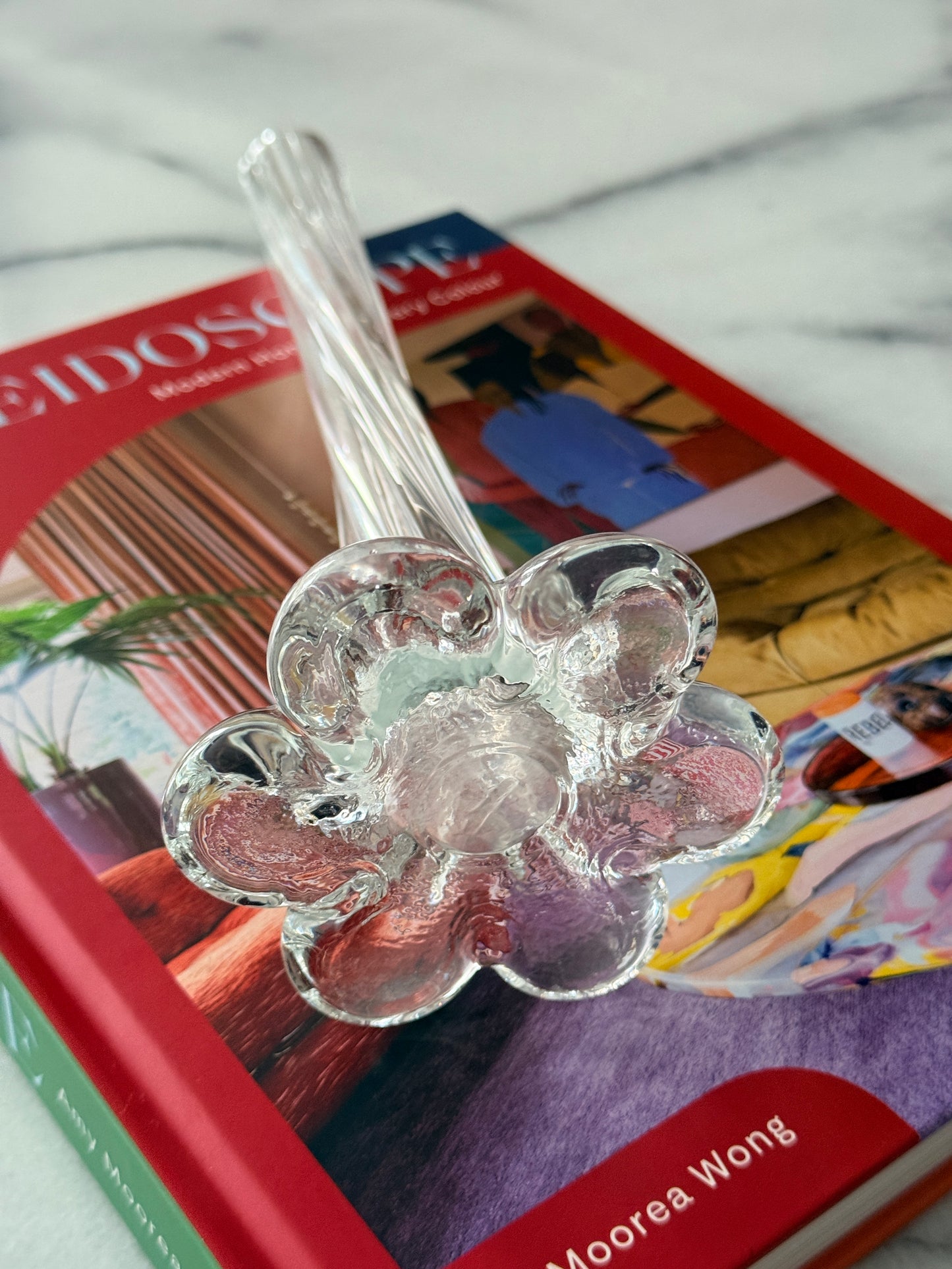 Vintage Twisted Glass Bud Vase