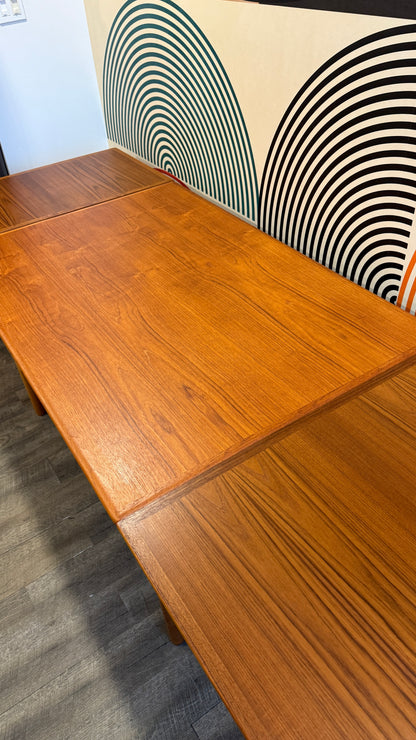 Vintage Draw-Leaf Teak Dining Table