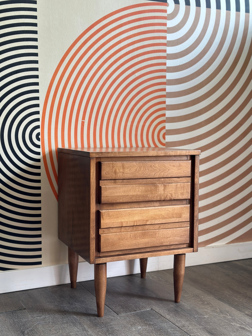 Vintage Walnut Nightstand Table