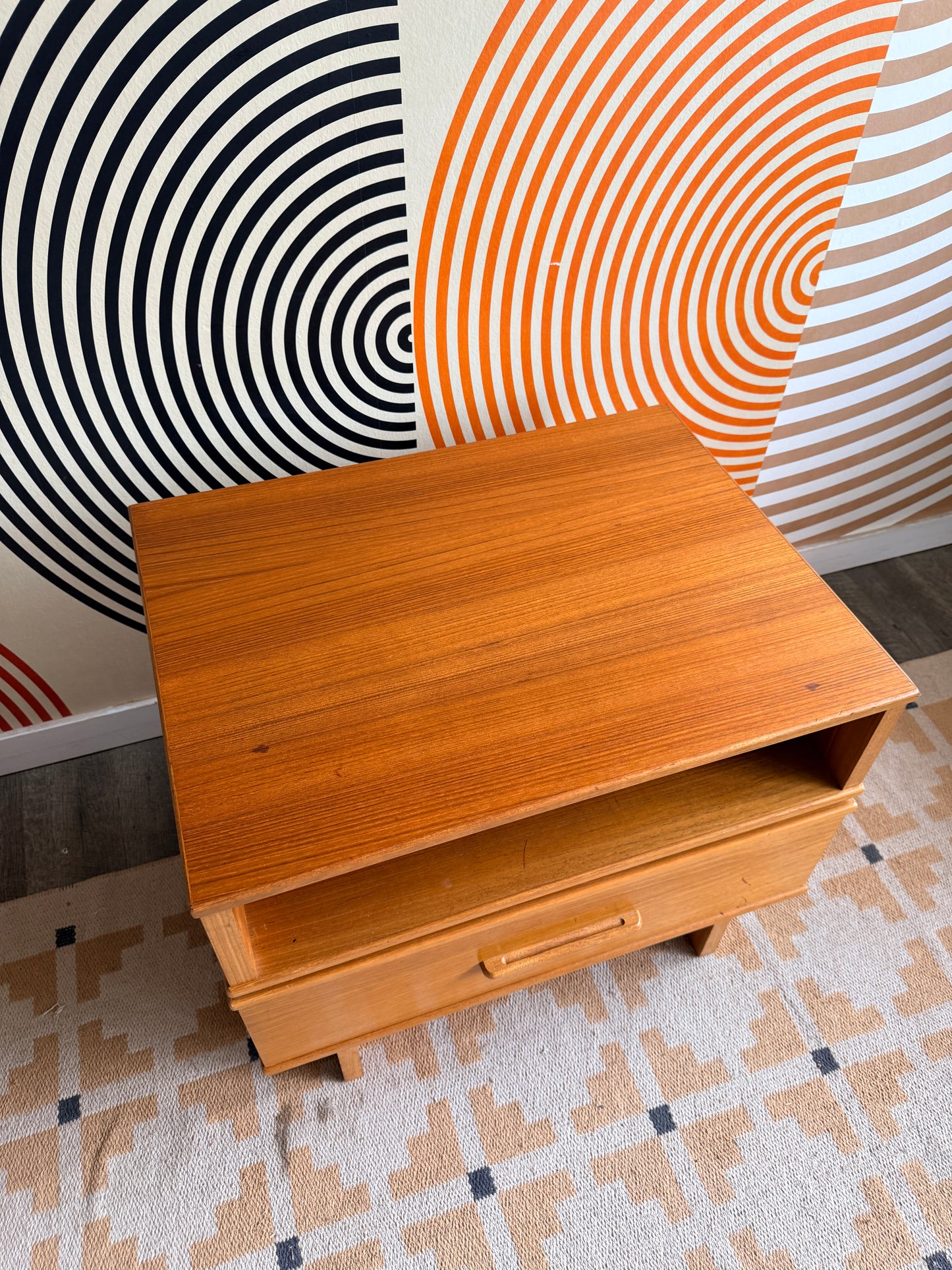 Vintage Teak Swivel Table
