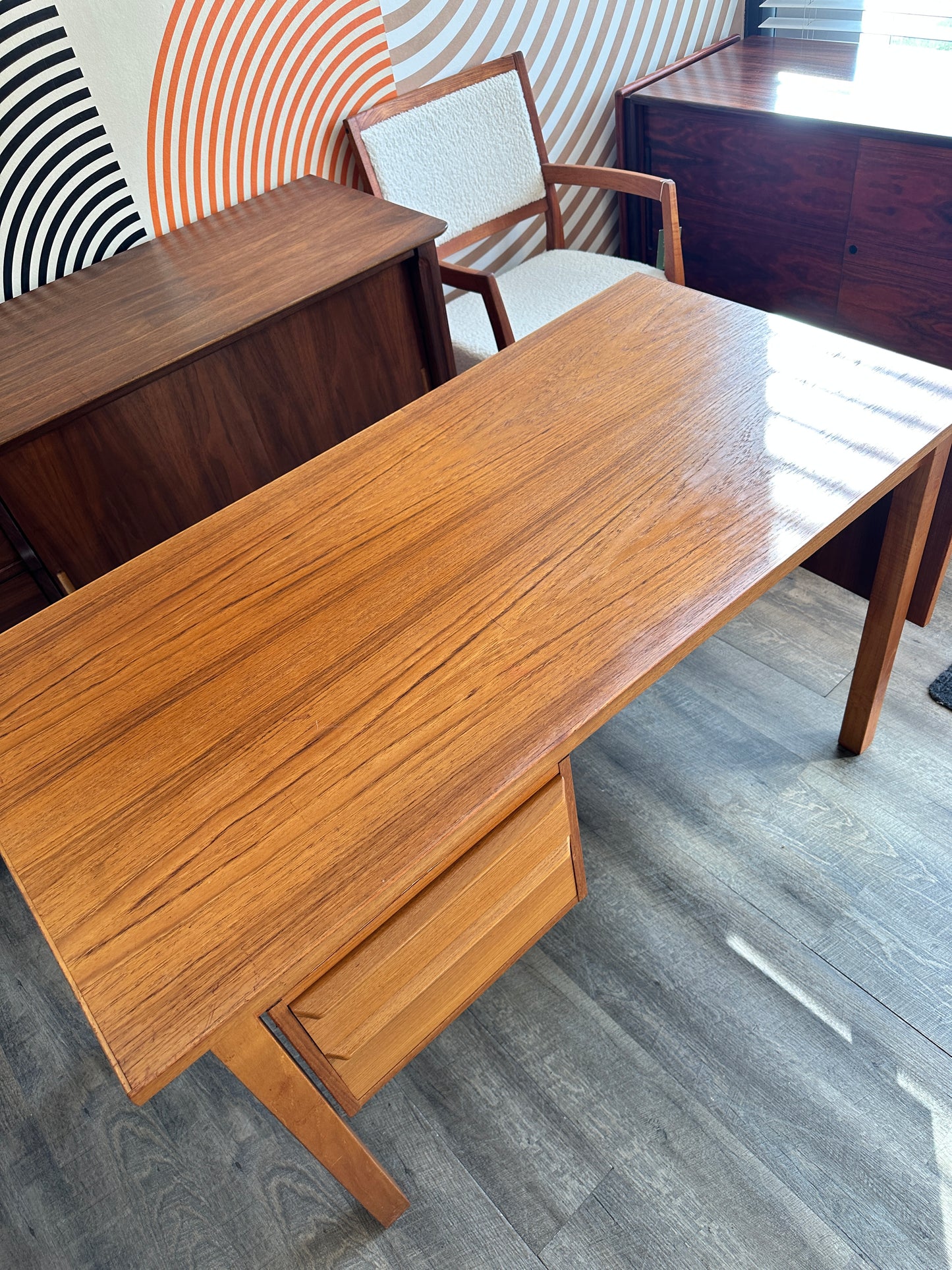 Vintage Teak Drop Down Desk