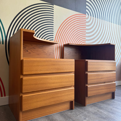 Pair of Teak Nightstand Tables