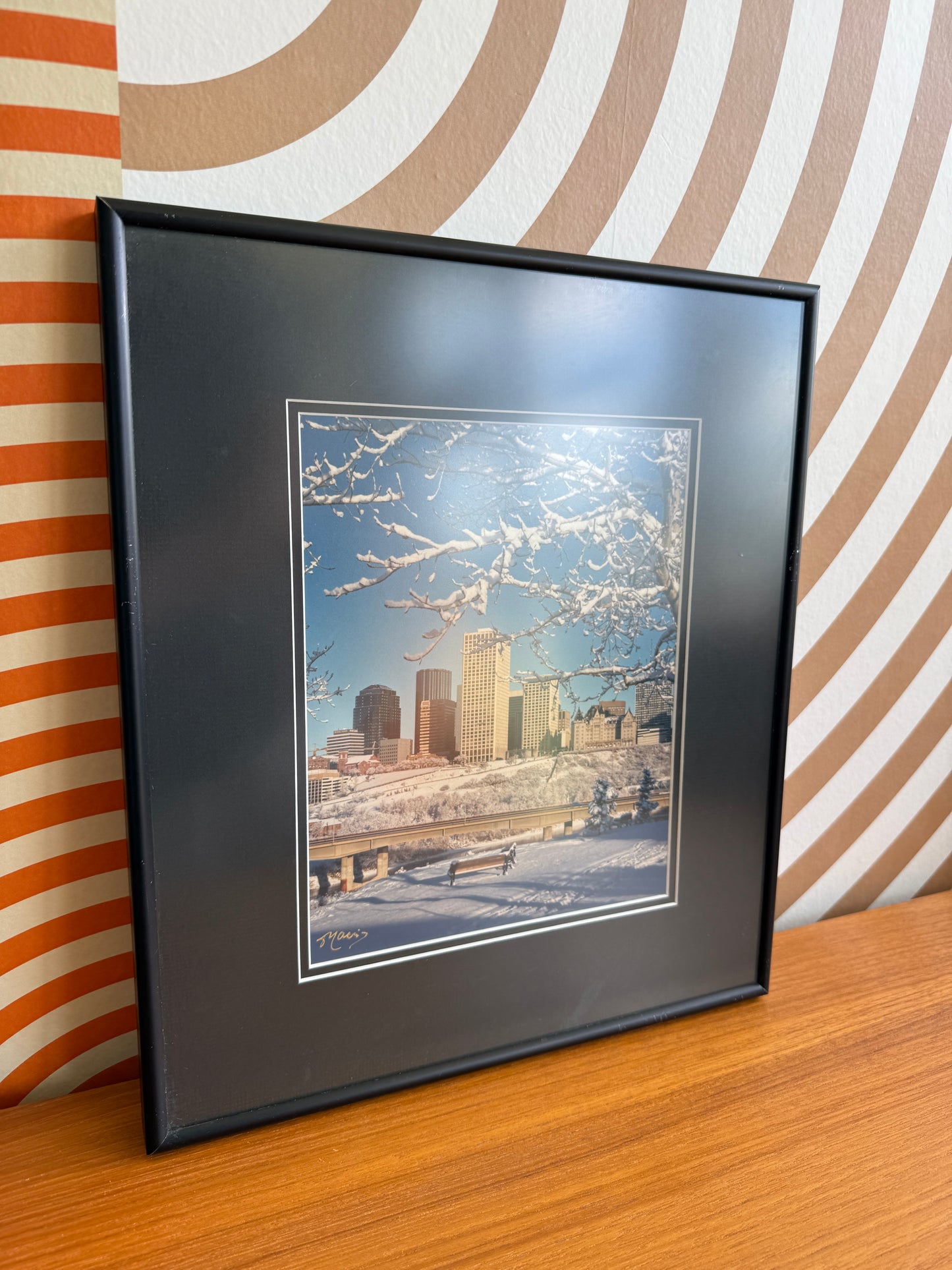 Framed Edmonton Skyline Print
