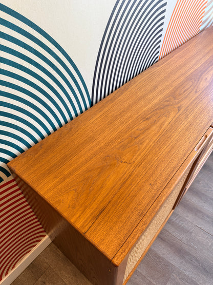 Danish Teak and Cane Credenza by Dyrlund